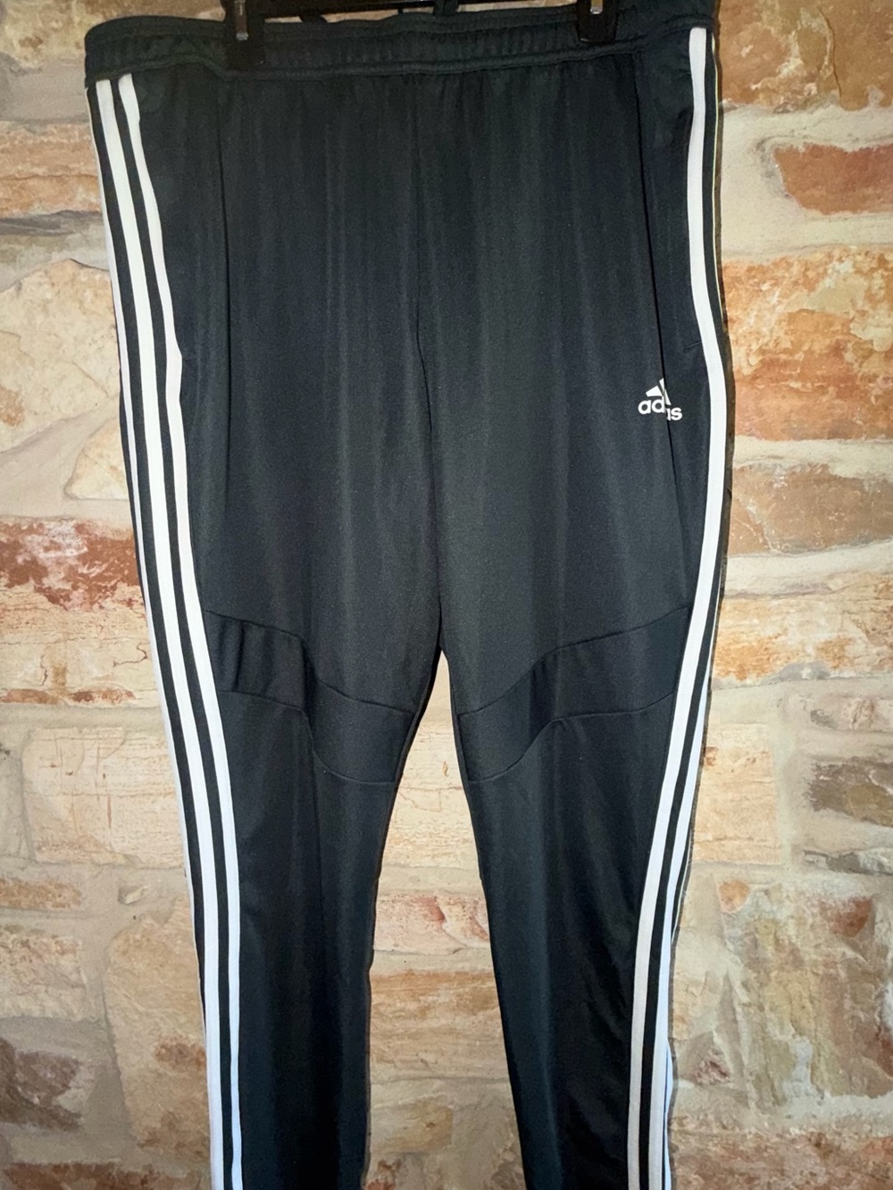 adidas Black Joggers with White Side Stripes